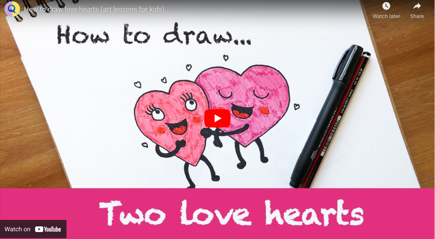 How To Draw a Pair of Love Hearts Easily | Quickdraw