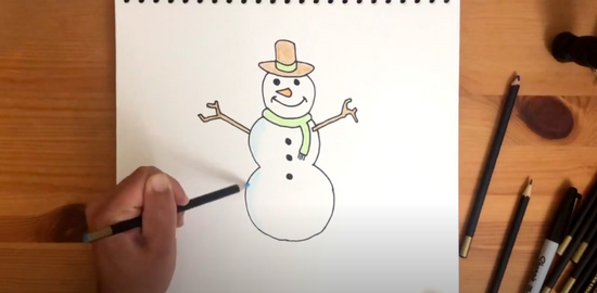 How to draw a snowman part 7