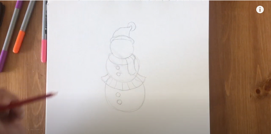 How to draw a snowoman part 4