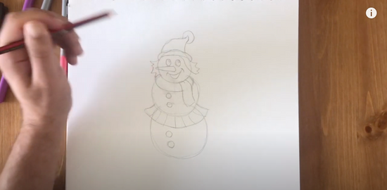 How to draw a snowoman part 5
