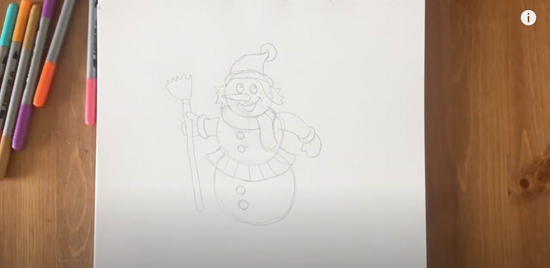 How to draw a snowoman part 6