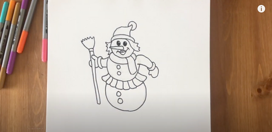 How to draw a snowoman part 7