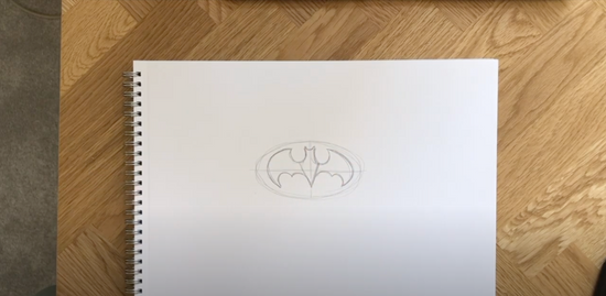 How to draw the Bat Symbol step 4
