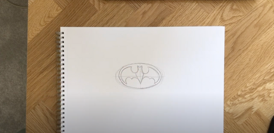 How to draw the Bat Symbol step 5