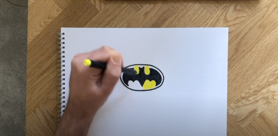 How to draw the Bat Symbol step 7