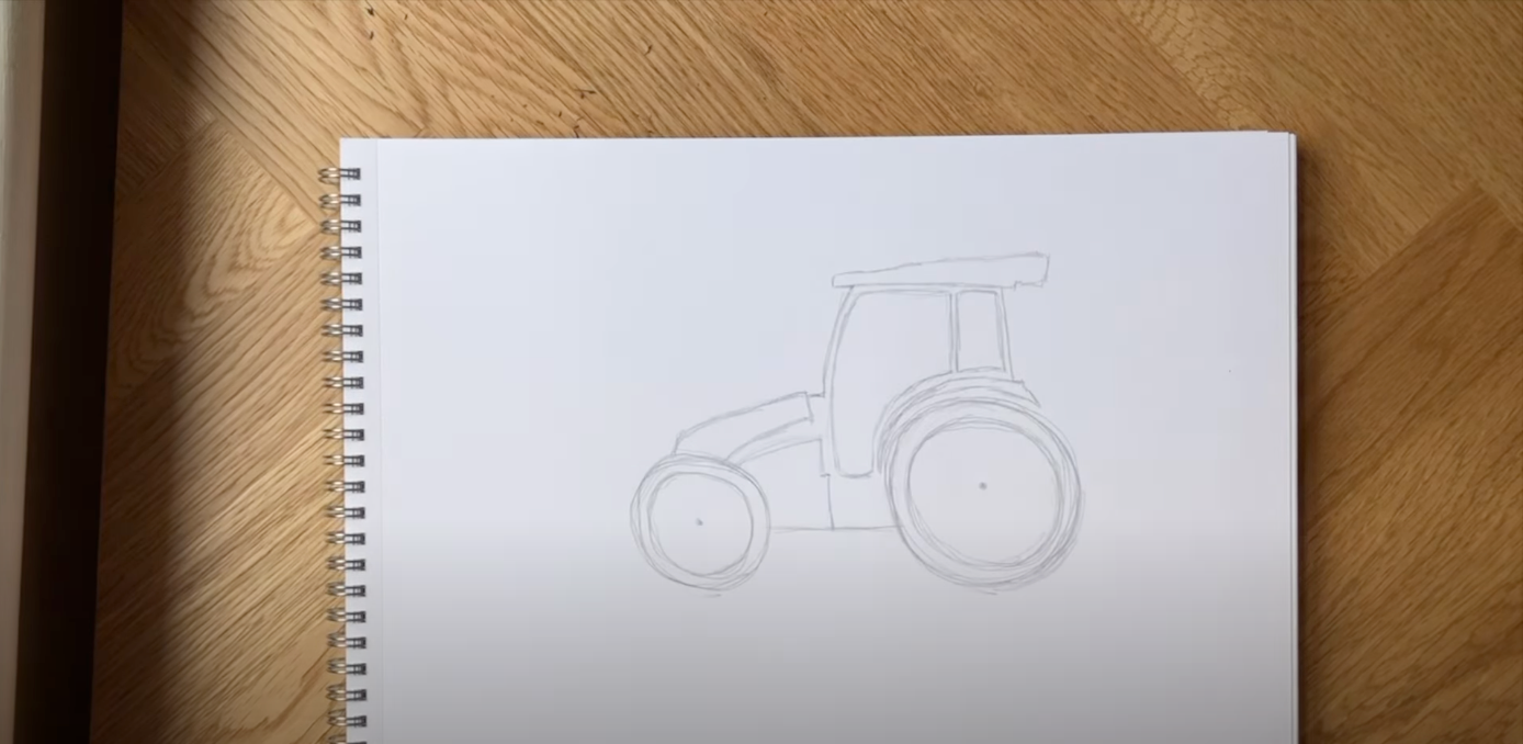 draw a picture of four wheel tractor​ - Brainly.ph